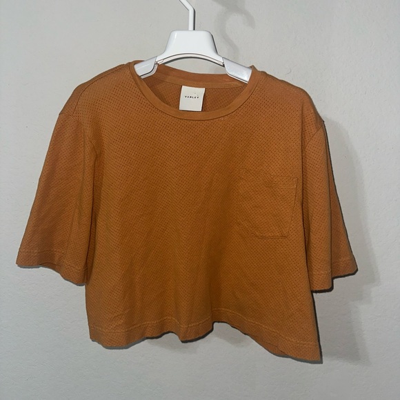 Varley Bexley Cropped T-Shirt in Cashew, Large - Picture 3 of 9